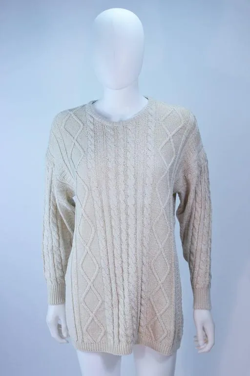 GIANNI VERSACE Cable Knit Set with Pencil Skirt Size 40-42