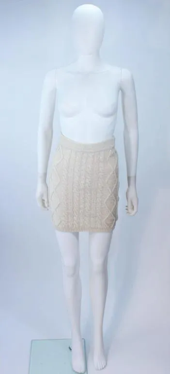 GIANNI VERSACE Cable Knit Set with Pencil Skirt Size 40-42