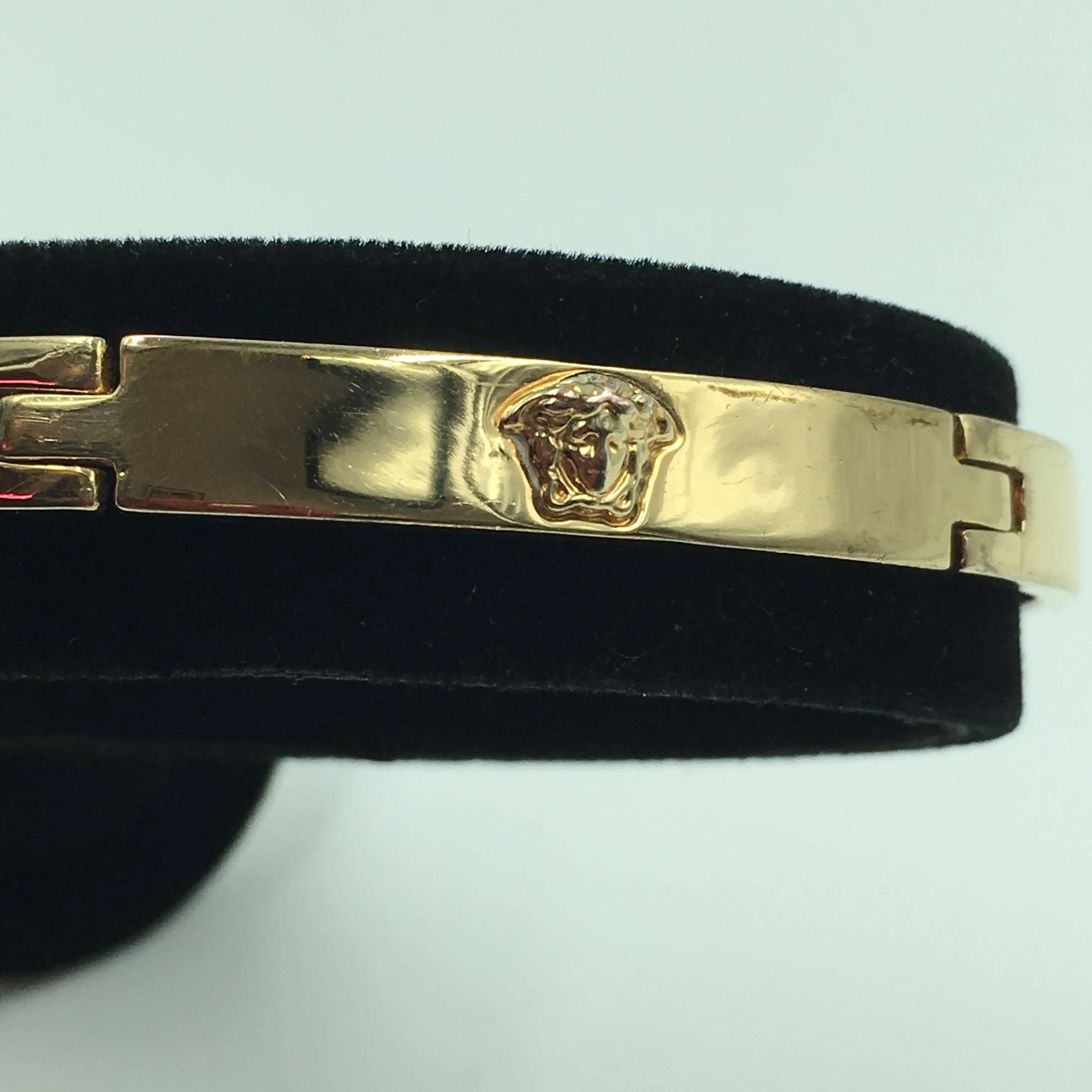 Gianni Versace Gold Plated Medusa Bangle Bracelet