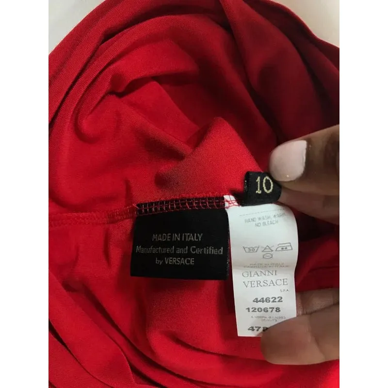 Gianni Versace Red V- Neck Tank Top | 44