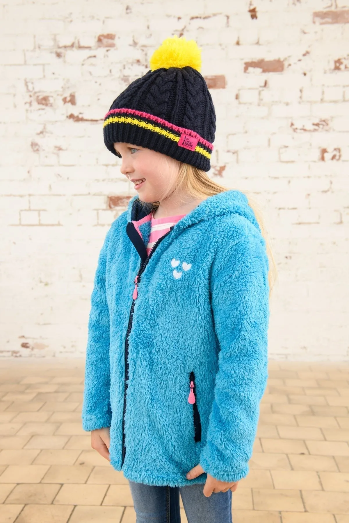 Gracie Sherpa Fleece - Bright Teal Bee