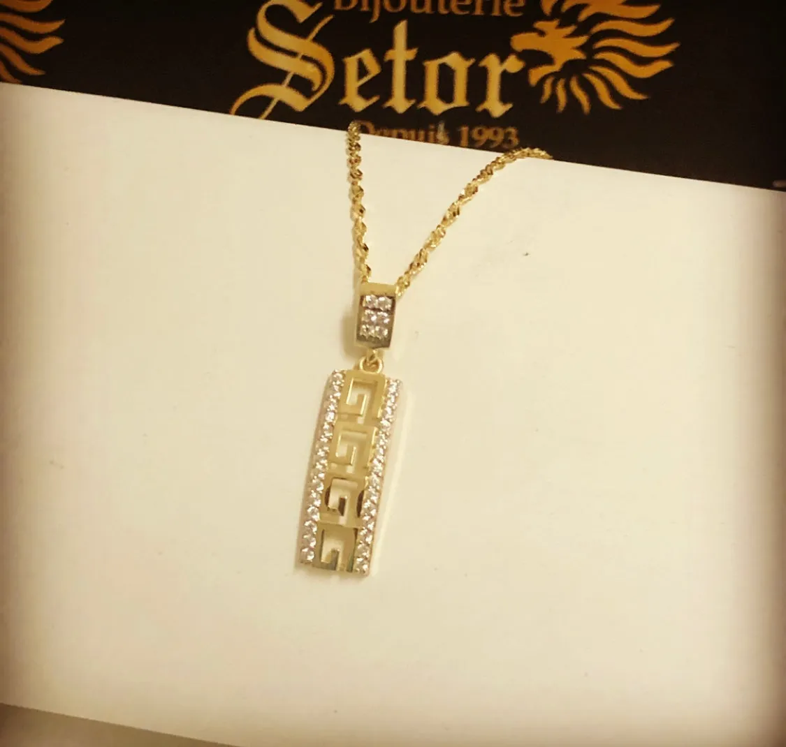 Greek key necklace & pendant