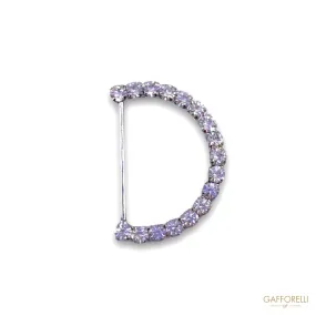 Half Moon Buckle with Rhinestones 5103 - Gafforelli Srl