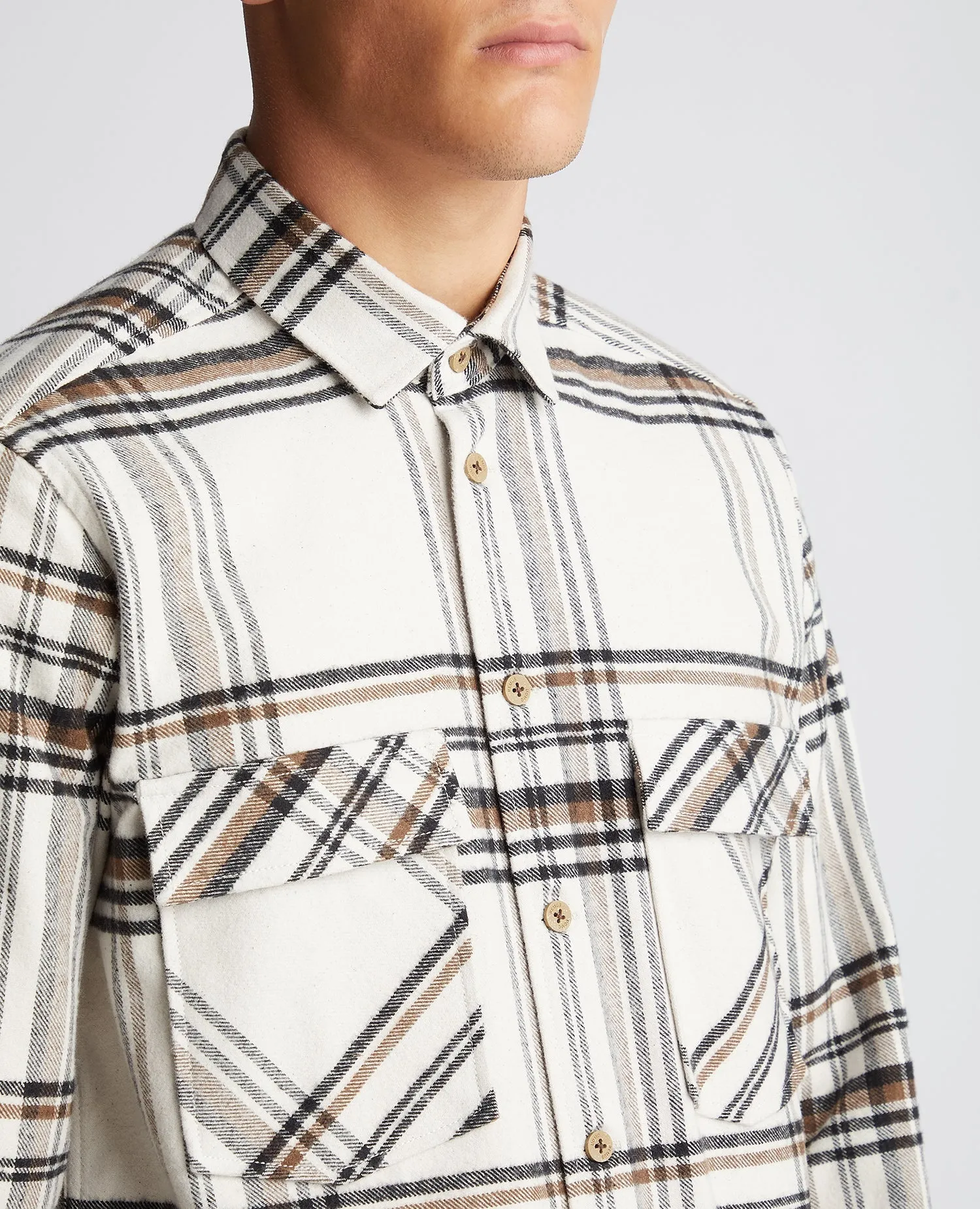 Regular Fit Checked Heavyweight Overshirt