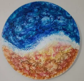 Sandcastles in the Sky Encaustic Painting - 2023 Circle Series