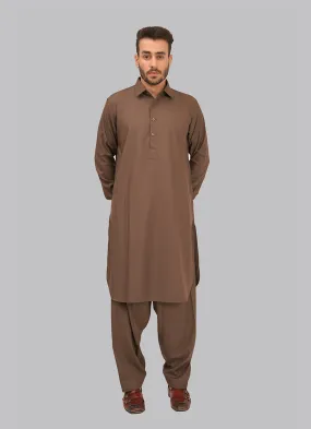 Shalwar Kameez - Salaar Prime Peanut Brown Textured