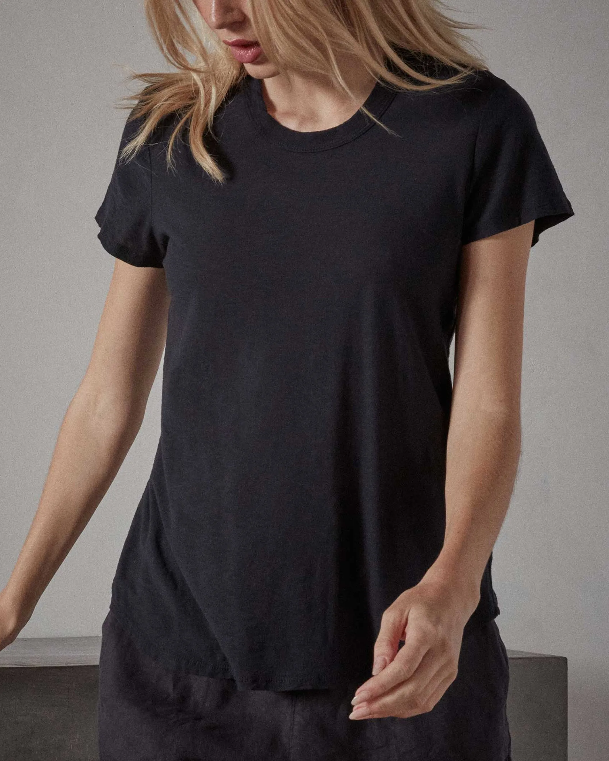 Sheer Slub Crew Neck Tee