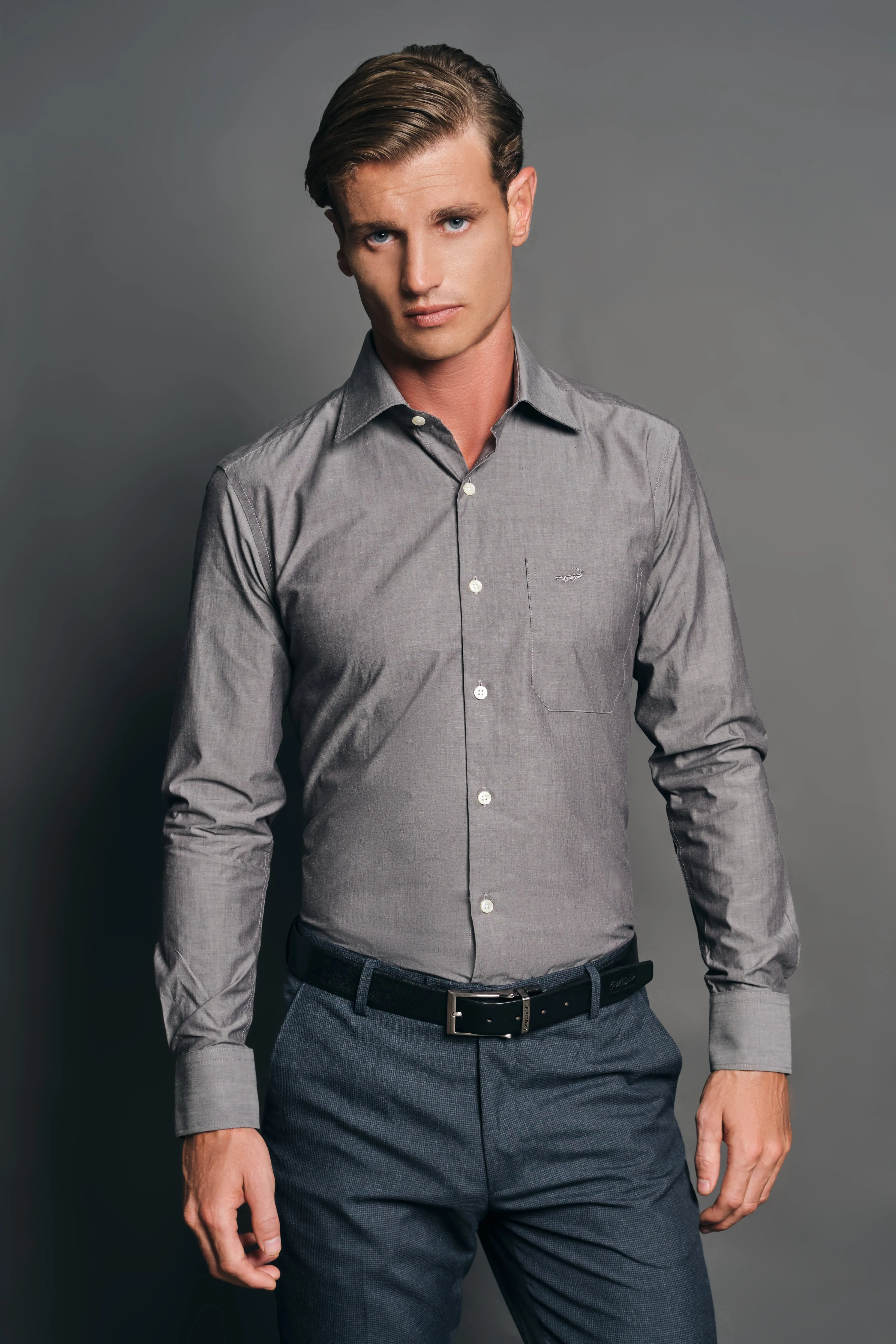 Slim Fit Long sleeves-Formal Shirts-Cloud Burst