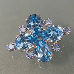 Starflower Crystal Stock Pin - Aqua & Sapphire Shimmer