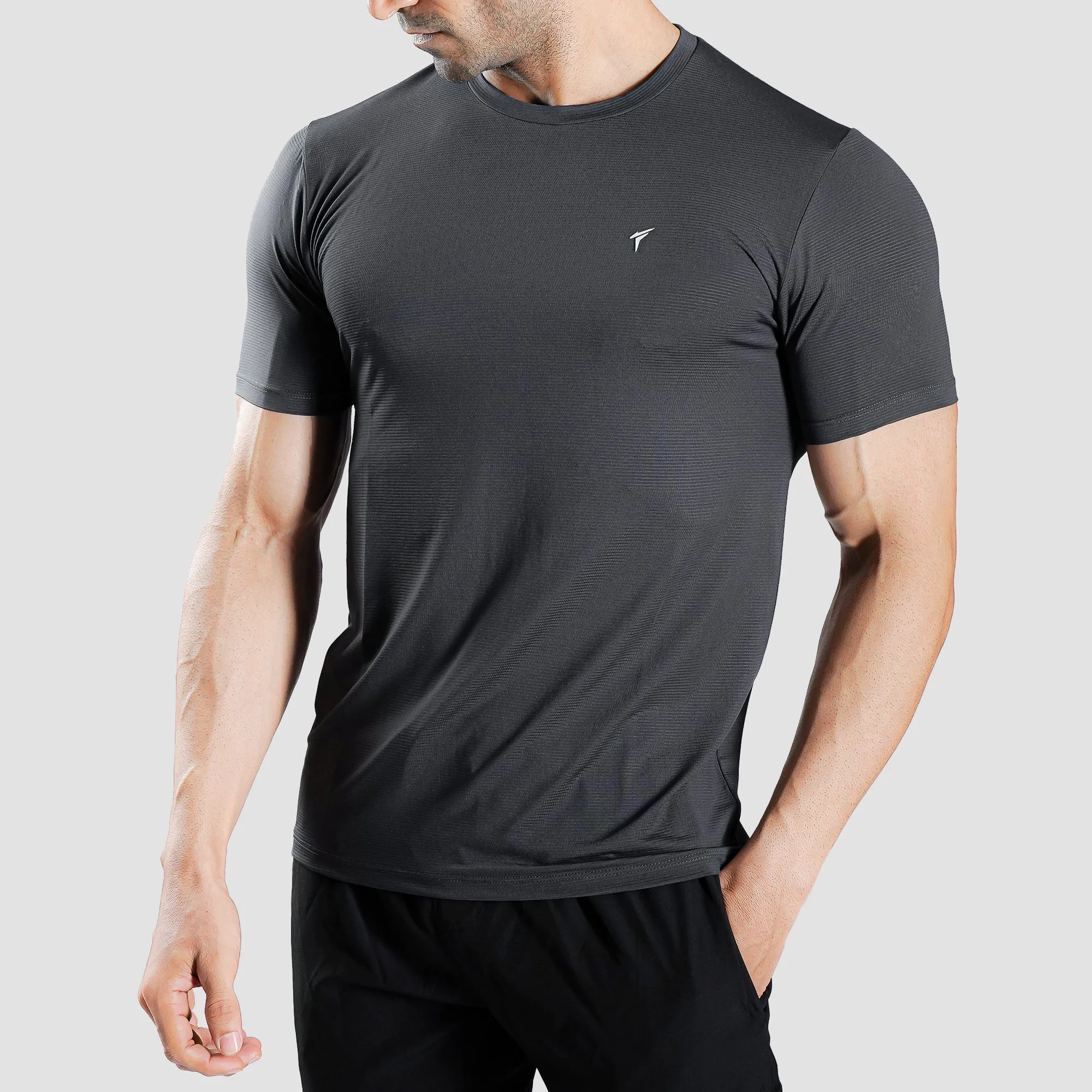 Tf-Charcoal Ultra Stretch Mesh Tee