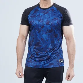 Tf-Dark Blue Camouflage Contrast Premium Tee