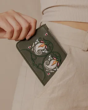 The Floral Paisley Wallet Olive