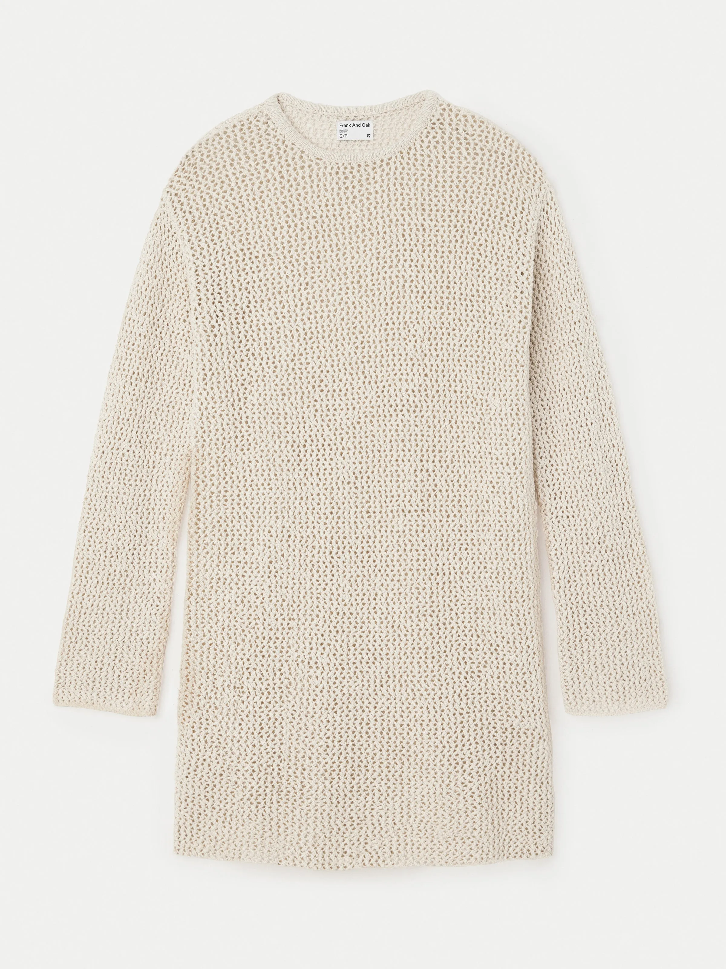 The Openwork Sweater Dress in Oatmeal