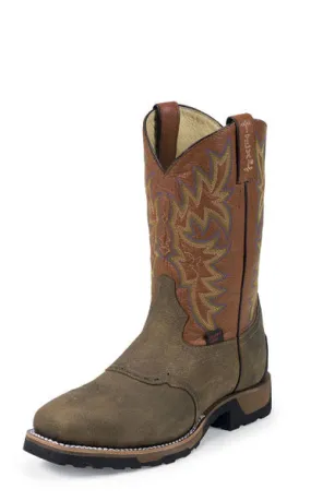 Tony Lama Mens TLX Steel Toe Brown & Montana w/Saddle Work Boots