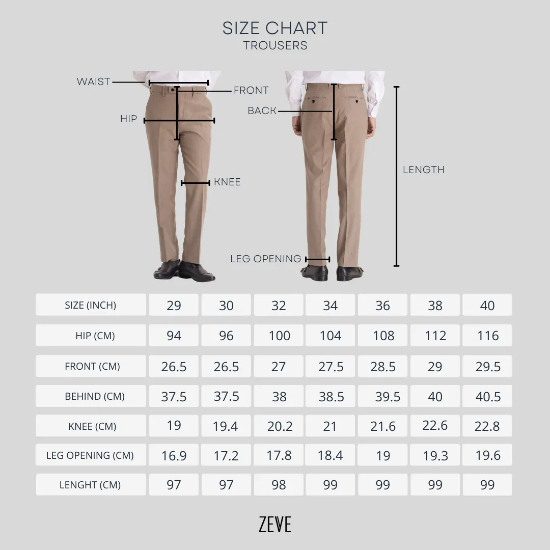 Trousers With Belt Loop - Grey with Brown Checkered (Stretchable)