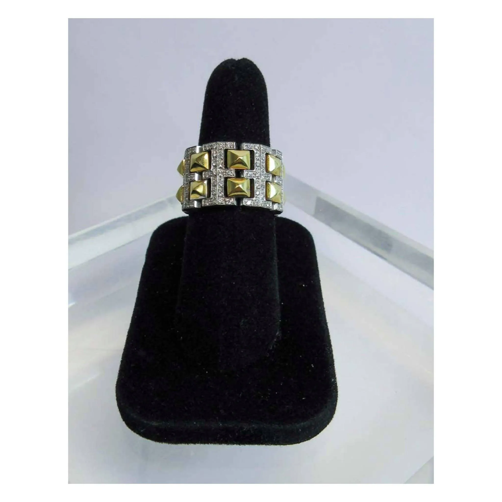 VERSACE 8K White and Yellow Gold with Diamond Accents | Size 6