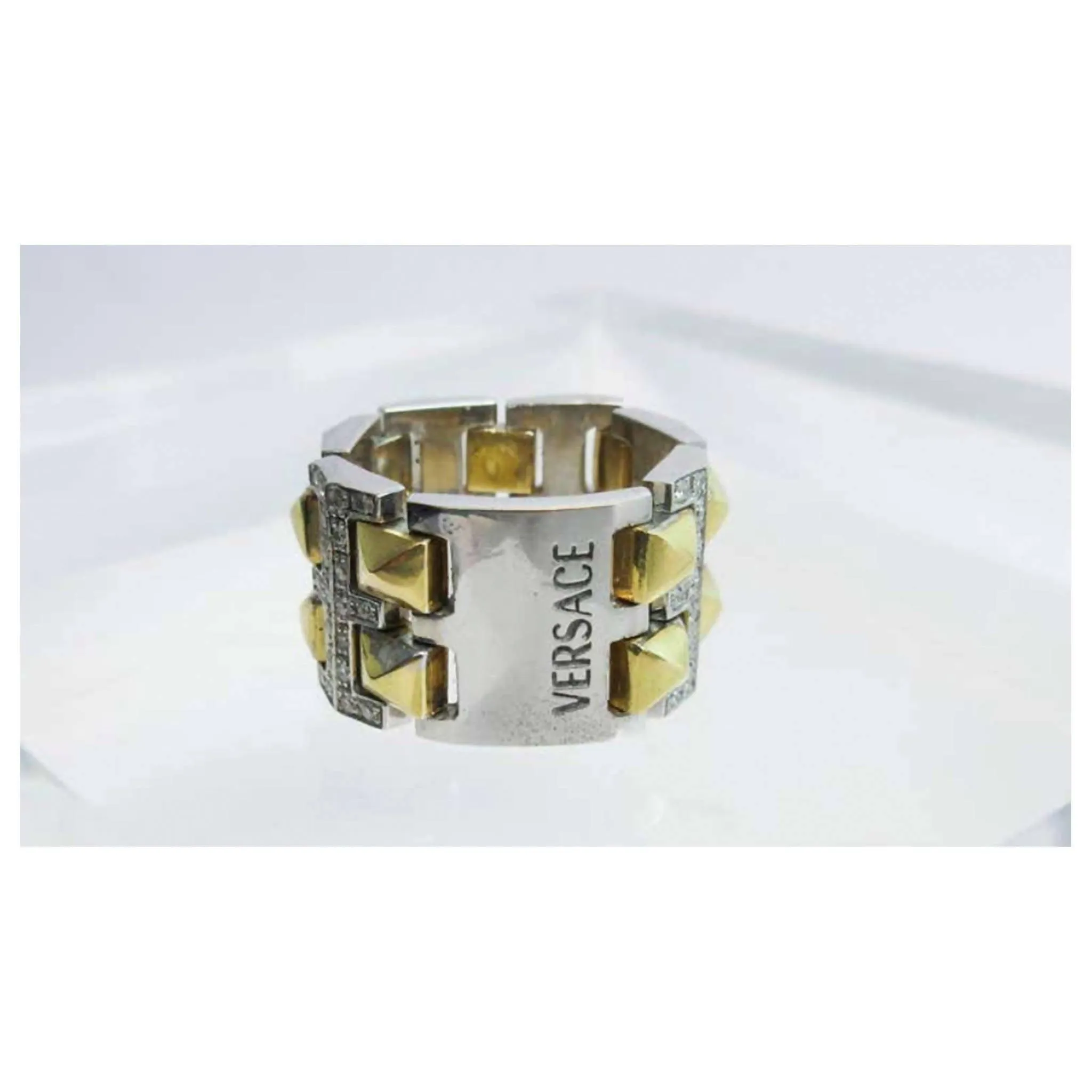 VERSACE 8K White and Yellow Gold with Diamond Accents | Size 6